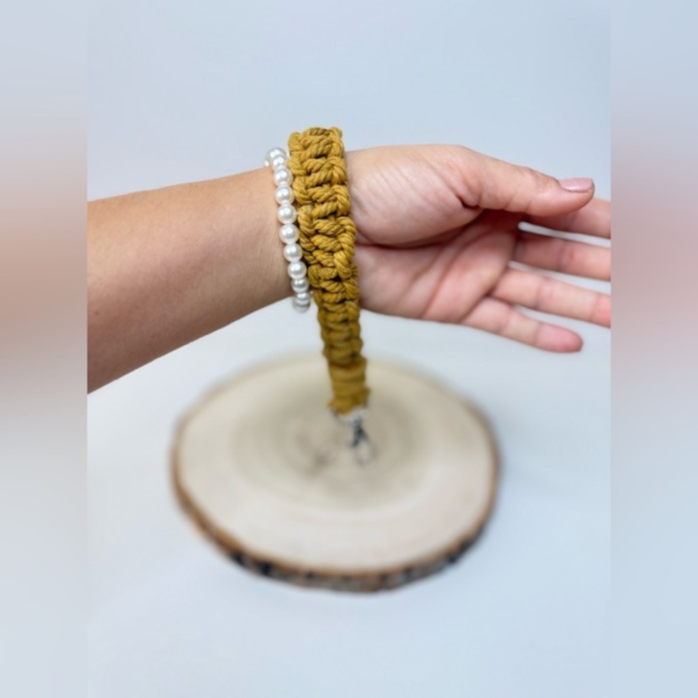 Boho Handcrafted Macrame Wristlet Keychain